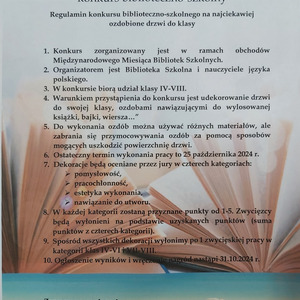 Miesiąc Bibliotek Szkolnych - konkurs klasy IV-VI